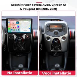 Boscer 2 Din Autoradio - Geschikt voor Toyota Aygo, Citroën C1 & Peugeot 108 (2014-2021) - Draadloos Apple CarPlay & Android Auto - 10.1 Inch HD Touchscreen - 6+128GB - GPS - WiFi, Bluetooth & USB - Achteruitrijcamera & Microfoon — thumbnail 3