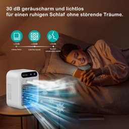 COOAU - Mobiele Airconditioner - Draagbare Luchtkoeler met 500ml Waterreservoir - 2 Ventilatiestanden & 2 Sproeimodi - Stille Mini Airco voor Slaapkamer, Kantoor & Buiten - Energiezuinig & USB-gevoed - Wit — thumbnail 5