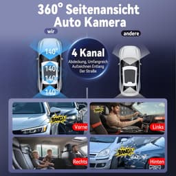 360° dashcam auto voor achter 4 kanalen dashcam auto camera FHD 4K + - ShopVlot — thumbnail 5