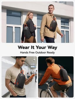 JSAUX Crossbody Sling Bag voor Nintendo Switch 2 / Steam Deck / ROG Ally - 4,5L - Waterbestendig - Zwart - BG0131 — thumbnail 5