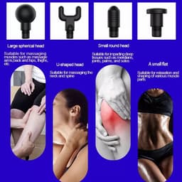 Massage Gun – Spiermassage Apparaat – 4 Opzetstukken – Draadloos en Oplaadbaar – Massagepistool voor Nek, Rug, Benen en Schouders — thumbnail 5