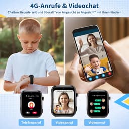FOSMET 4G Smartwatch Kinderen - KidsWatch - Kinder Smartwatch - GPS Horloge Kind - SOS Knop - Tweeweg-gesprekken - GPS Horloge Kind - Kinderhorloge met Simkaart - Videobellen - Geschikt voor 4-12 Jaar - Jongen / Meisje - Zwart — thumbnail 5