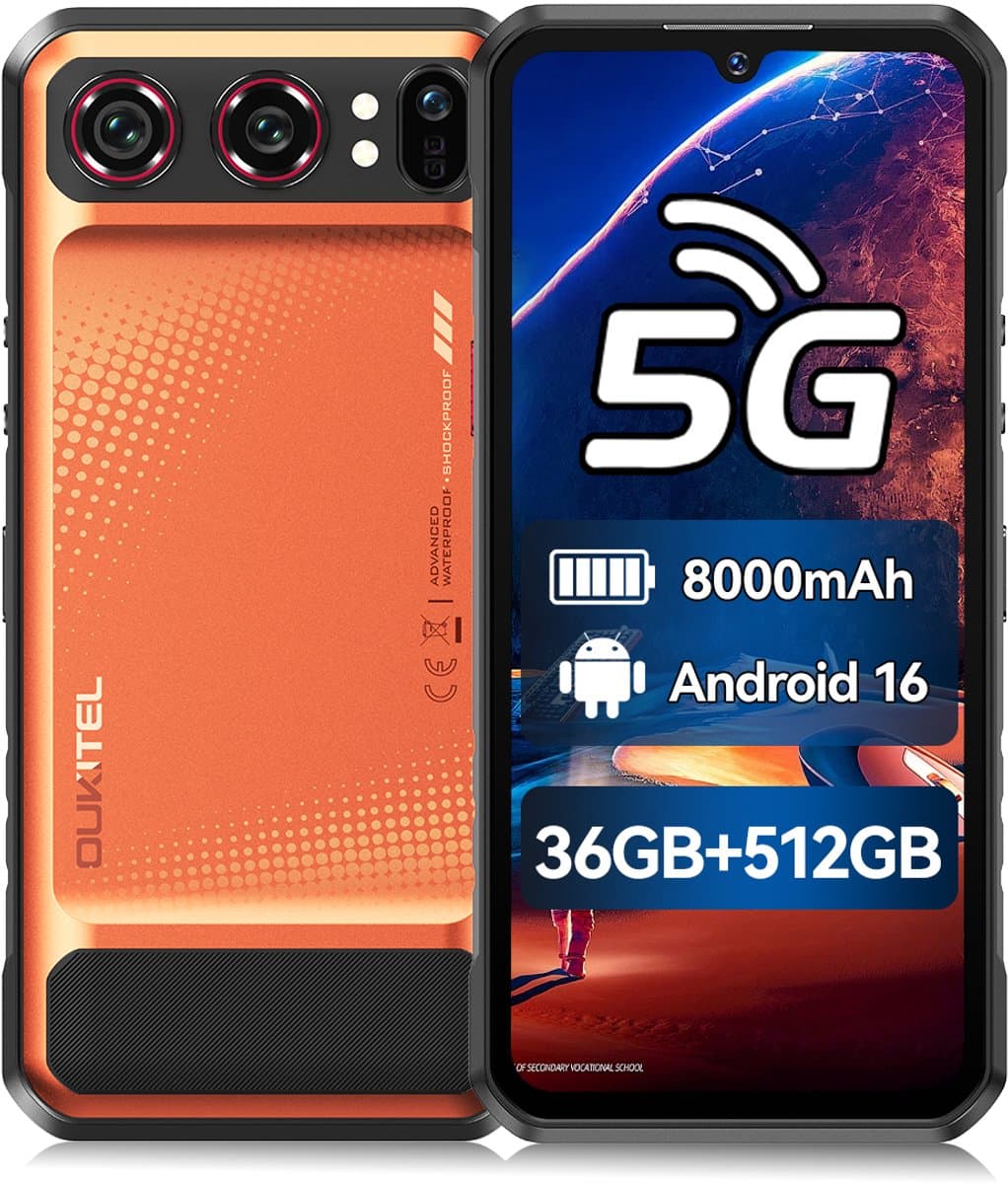 OUKITEL WP68 Air Rugged Smartphone 5G - 6,88" 120Hz - 36GB RAM - 512GB ROM - 8000 mAh 45W - Gemini AI - Android 16 - NFC GPS - Oranje — afbeelding 1