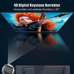 Beamer Full HD 1080p – 1200 ANSI Lumen – 4K Ondersteuning – 5G WiFi en Bluetooth – 300 Inch — thumbnail 4