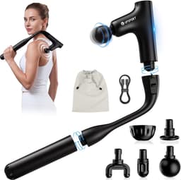 SnelShoppen - Draadloze Massage Gun - Professionele Deep Tissue Massager met LED-Indicatielampjes, Type-C Oplading & 4 Massagekoppen - Handheld Massag — thumbnail 1