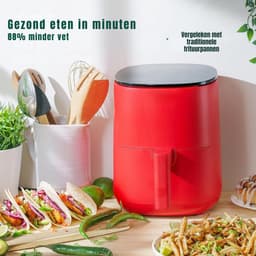 QORA® Mini airfryer - Airfryer - Airfryer klein - Rood - ‎23cm x 29cm x 30cm — thumbnail 5