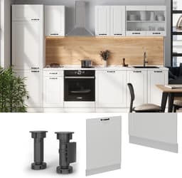 Vaatwasserfrontpaneel - Keukenpaneel - Keuken Integratie - Naadloze Pasvorm - 60 cm - Wit Landhuis — thumbnail 3