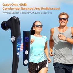 Massagepistool met 10 verwisselbare opzetstukken, massagepistool met verwarmingsfunctie, rugmassageapparaat geschikt voor diepe weefselpijn, massager voor spierherstel van schouders en rug (blauw) — thumbnail 4