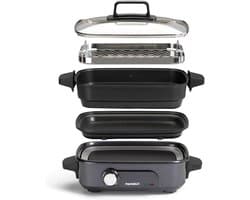 5-in-1 Multi-Cooker - Kookgerei Pan - Veelzijdig Koken - Ruimtebesparende Accessoires - 4.7 Liter - Midnight Grey