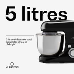 SnelShoppen - Keukenmachine Mixer 1300W - 6 Vermogensstanden - Pulsefunctie - Planetair Mengsysteem - RVS Kom 5L - 3-Delig Accessoires - Kneed- en Men — thumbnail 4