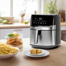 Luchtfriteuse - Gezonde Frituur - Gezond Koken - Grote Capaciteit - 65 Liter - Zilverkleurig — thumbnail 2