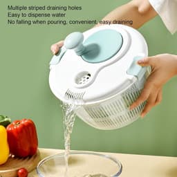 Salade Spinner - Groente Droger - Snel Salade Maken - Multifunctioneel Vergiet - 5 Liter - Blauw — thumbnail 4