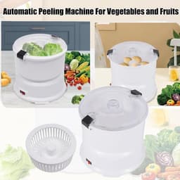 Automatische Aardappelschilmachine - Elektrische Schiller - Snel Groenten Schillen - Dubbele Functie - 85W Vermogen - Wit — thumbnail 4
