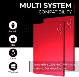 Externe Harde Schijf - Draagbare Opslag - Back-up Gegevens - Ultrasnelle USB 3.0 - 1 TB - Rood — thumbnail 3