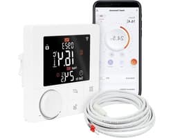 WiFi thermostaat - Slimme regelaar - Temperatuur regelen - App bediening - 86 cm - Wit
