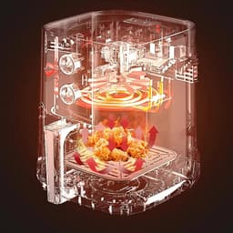 Heteluchtfriteuse - Gezonde Frituur - Vetarm Koken - Grote Capaciteit - 5 Liter - Rood — thumbnail 3