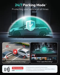 Dashcam voor auto - Zwart - G300H Plus - 4K+1080P Dual Channel Camera met Nachtzicht en Wifi - Voor Veilig Rijden — thumbnail 3