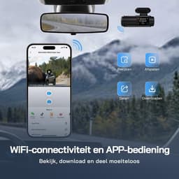 Dashcam voor auto - Zwart - 4K en Full HD - Dubbele Camera met Nachtzicht en WiFi - Voor Veilig Rijden — thumbnail 5