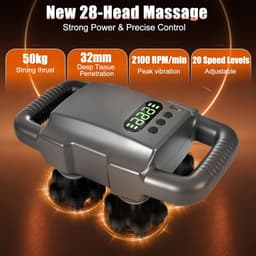 Massagepistool met 28 koppen - draadloos mini-massageapparaat - 6 modi en 20 snelheden - ShopVlot — thumbnail 3