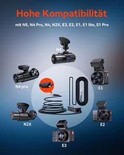 USB-C Hardwire Kit met 2 fasen en acc-kabel voor alle dashcams, 12V/24V naar 5V, zekeringhouder met laagspanningsbeveiliging, 24H. Parkeermodus, compatibel met andere USB-C-dashcams — thumbnail 4