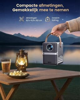 Lìon® Mini Beamer - Beamer - Projector - Zilvergrijs - 8cm x 11cm x 18cm — thumbnail 4