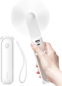 Solvix tafel ventilator geluidloos - Draagbare Ventilator - Bruin - 4800 mAh Powerbank - Maximaal 46 Uur Batterijduur - Voor Thuis en Buitengebruik — thumbnail 4