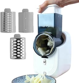 Elektrische Rasp - Keuken Snijmachine - Maaltijdvoorbereiding - 3 Verwisselbare Snijders - 15x18x15 cm - Zwart — thumbnail 1