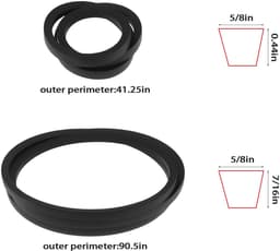 Dailygoods - 2 Stuks Grasmaaier Riem 754-0467 754-04208 - Compatibel met Cub Cadet — thumbnail 5