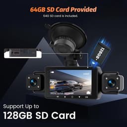 Dashcam Auto - Rijcamera Bewaking - Veilige Rit - 4K+1080P Resolutie - 3 Inch Scherm - Zwart — thumbnail 4