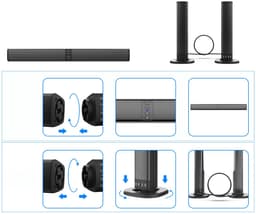 Bluetooth-soundbar - Afneembare soundbar - Ondersteunt Bluetooth 5.0 - Met 3D-surroundgeluid en subwoofer - USB-poort - Zwart — thumbnail 4