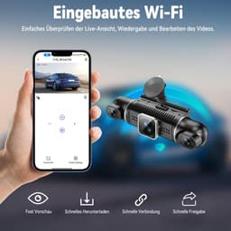 SnelShoppen - 360° Dashcam Auto 4 Kanaals FHD 4K + 1080p, Gratis 64GB SD-kaart, 4×140° Groothoek, WDR Nachtzicht, G-sensor, 3 inch IPS-display, 24/7 P — thumbnail 4