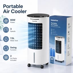 House Of Atelier - Luchtkoeler - Air Cooler - Ventilator - Luchtbevochtiger - Afstandbediening - 2 Koelelementen - Watertank 4L — thumbnail 1