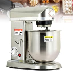 Staande Mixer - Keukenmachine Kneedmachine - Bakken Ingrediënten Mengen - 3-in-1 Multifunctioneel - 10 Liter Kom - Zilver — thumbnail 1