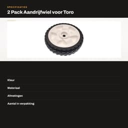 Aandrijfwiel Vervanging voor - 2 Wielen - Wielmaat 8" - Boring Maat 1/2" - Naafoffset 3/4" - Compatibel met diverse modellen - Maaiwiel — thumbnail 3