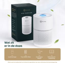 H Élite Luchtreiniger Wit - luchtbevochtiger - air purifier - luchtreiniger slaapkamer - luchtreiniger huisdieren - luchtbevochtiger draadloos — thumbnail 4