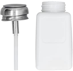 200ml Push Down Alcohol Dispenser Pomp Fles Methanol Container, ESD Veilige Anti Statische Solvent Dispenser met RVS Perskop voor Aceton, IPA Oplosmiddel (Wit) — thumbnail 5