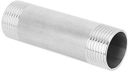 1" NPT naar 1" NPT buitendraad RVS schroefdraadbuisverbindingsstukken, pijpnippels en fittingen voor doe-het-zelf planken en meubels — thumbnail 1