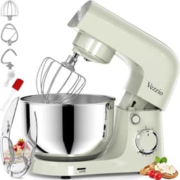 SnelShoppen - Vezzio Blender 4.5L 1500W, 10 Snelheden, Keukenmachine voor Bakken, Roestvrijstaal, Zilver en Groen - Perfect voor Gezin en Feest — thumbnail 1
