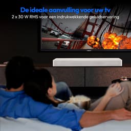 MEDION P61155 2.0 soundbar met Bluetooth (incl. afstandsbediening, touchbediening, HDMI (ARC), AUX, optische ingang, 2 x 30 W RMS) wit — thumbnail 4