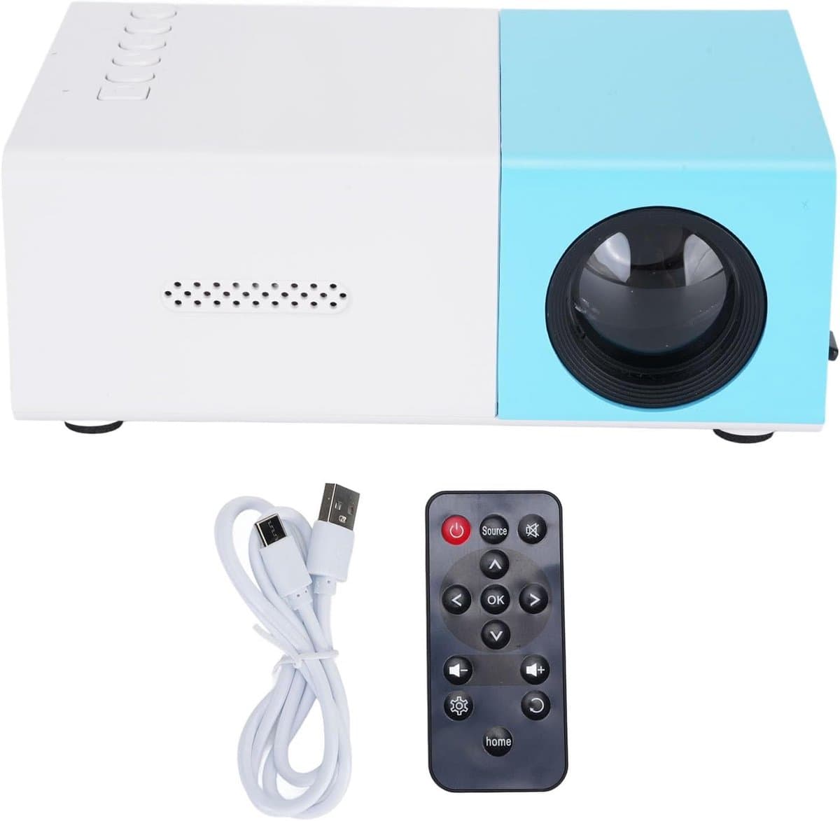 SnelShoppen - Kleine Projector 1080p Full HD Draagbare LED Projector met Ingebouwde Luidspreker en Koelventilator, Trapeziumcorrectie voor Thuisbiosco — afbeelding 1