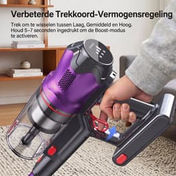 Lubluelu G20 Draadloze Steelstofzuiger 50Kpa- 5 in 1 Handstofzuiger - Zelfstaand Design - 45 Min Gebruikstijd - Verwijderbare Batterij- Anti-klit Borstel - HEPA-filter - LED-koplampen — thumbnail 3