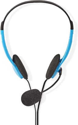 Nedis PC-Headset - On-Ear - Stereo - 2x 3.5 mm - Opvouwbare microfoon - Blauw — thumbnail 1