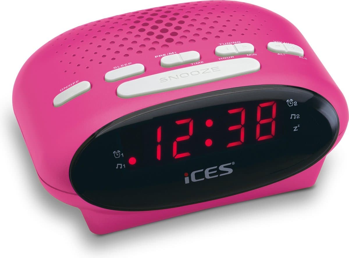 Ices ICR-210 - Wekkerradio - Roze — afbeelding 1