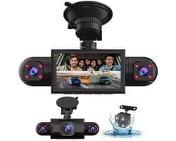 4-kanaals 360° dashcam HD 1080P 4-lens rijrecorder met 32GB geheugenkaart