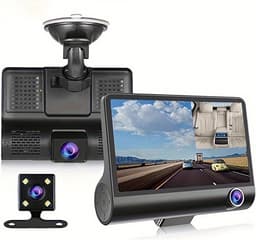 3 Camera Lens 4.0 In Auto DVR Dash Cam HD Dash Camera Dual Lens Video Recorder 1080P Black Box Cycle Dashcam Spiegel（Geen geheugenkaart meegeleverd） — thumbnail 1
