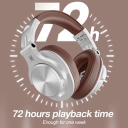 OneOdio Fusion A70 Zilver/Bruin – Draadloze Over-Ear Koptelefoon – DJ & Studio – Hi-Res Audio — thumbnail 3