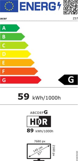 Acer UM.NZ7EE.001 computer monitor 144,8 cm (57") 7680 x 2160 Pixels Zwart — thumbnail 4