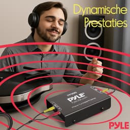 Pyle Phono Voorversterker voor Platenspeler - Mini Elektronische Audio Stereo Fonograaf Voorversterker met RCA Ingang, RCA Uitgang en Geluidsarme Werking — thumbnail 5