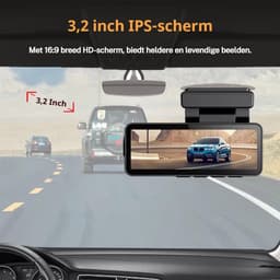 Gloovon® - Dashcam 4K Ultra HD - Met Achteruitrijcamera - Dashcam Auto - G-Sensor - 3.2 inch IPS Scherm - Nachtvisie - 170 wijdhoeklens - Wifi & App - Loop Recording — thumbnail 5