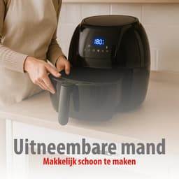 alpina Airfryer 5L - Heteluchtfriteuse 1-4 Personen - Air Fryer met Digitaal Touchscreen - Instelbare Temperatuur 80 tot 200 Graden - Timer Functie - Heteluchtoven 1800W — thumbnail 4